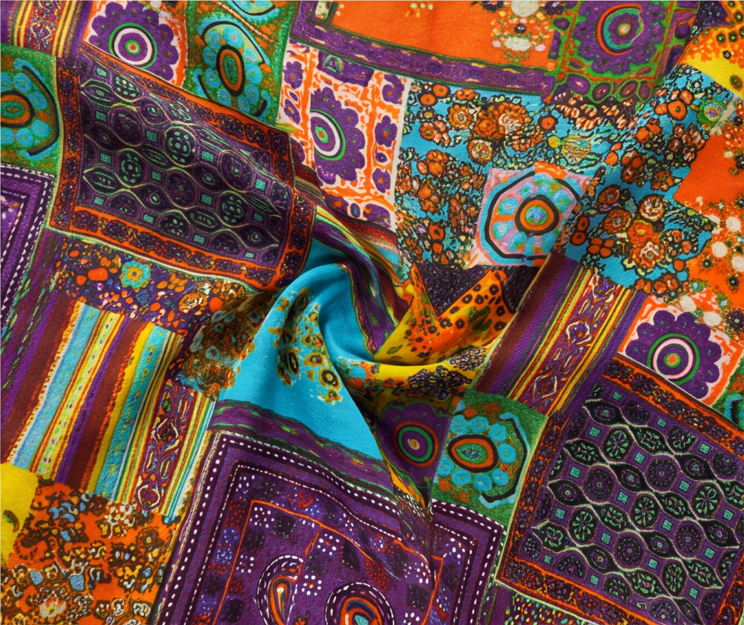 Yama görünümlü patchwork desenli düz kesim uzun yazlık kadın elbise - 6. görsel