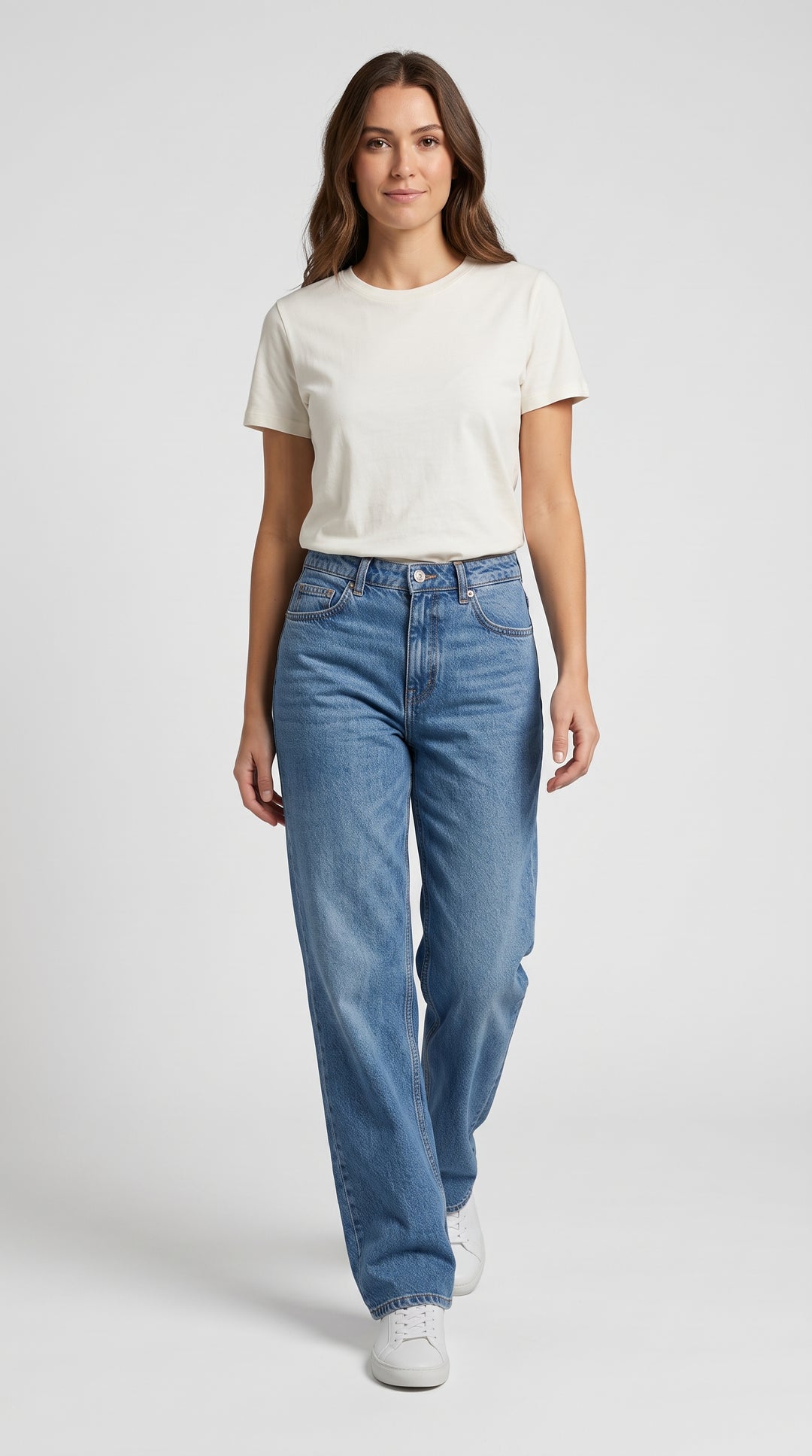 Klasik Mavi Loose Fit Kot Pantolon
