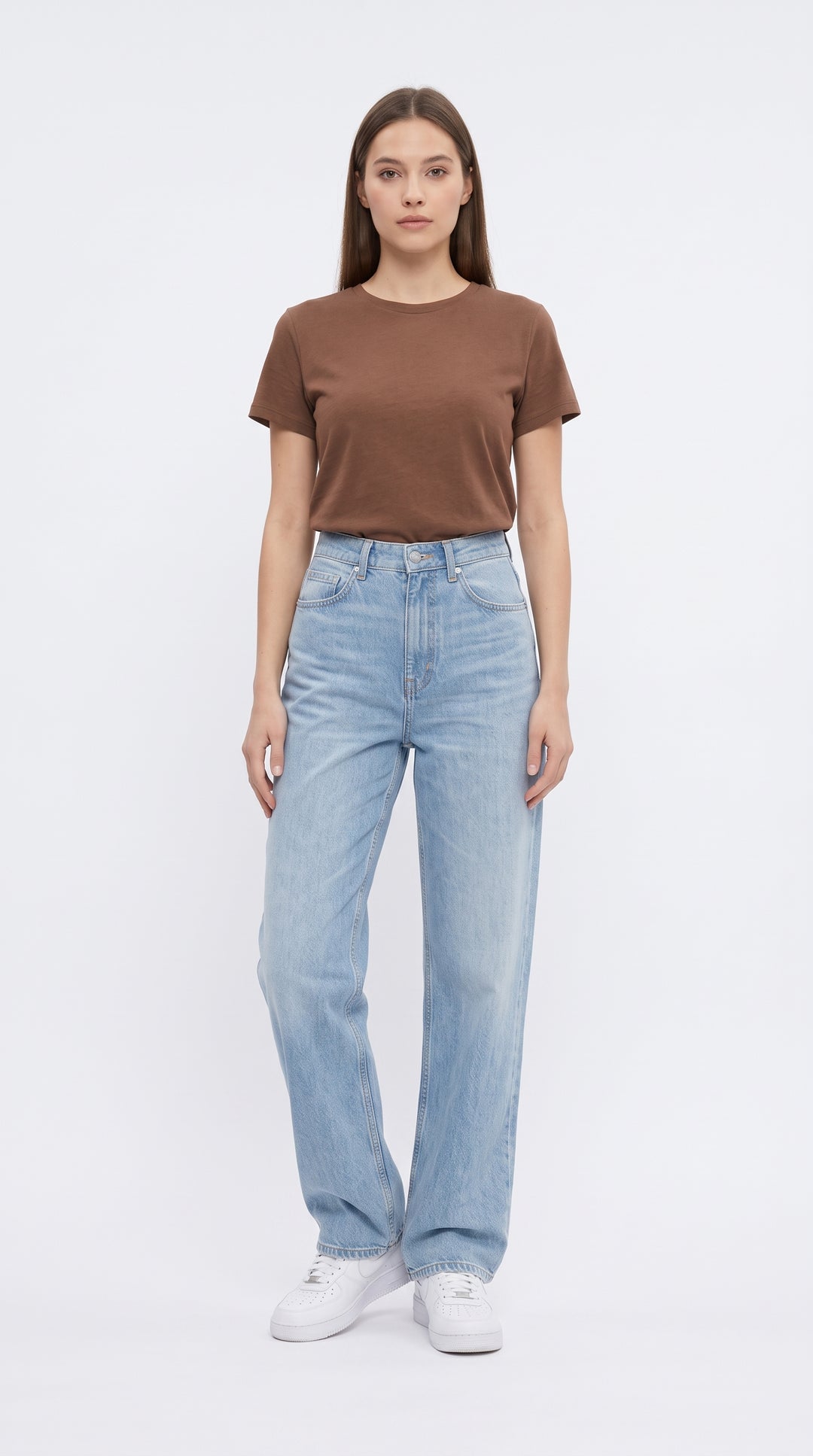 Yüksek Bel Uzun Paça Wide Leg Kot Pantolon - 2. görsel
