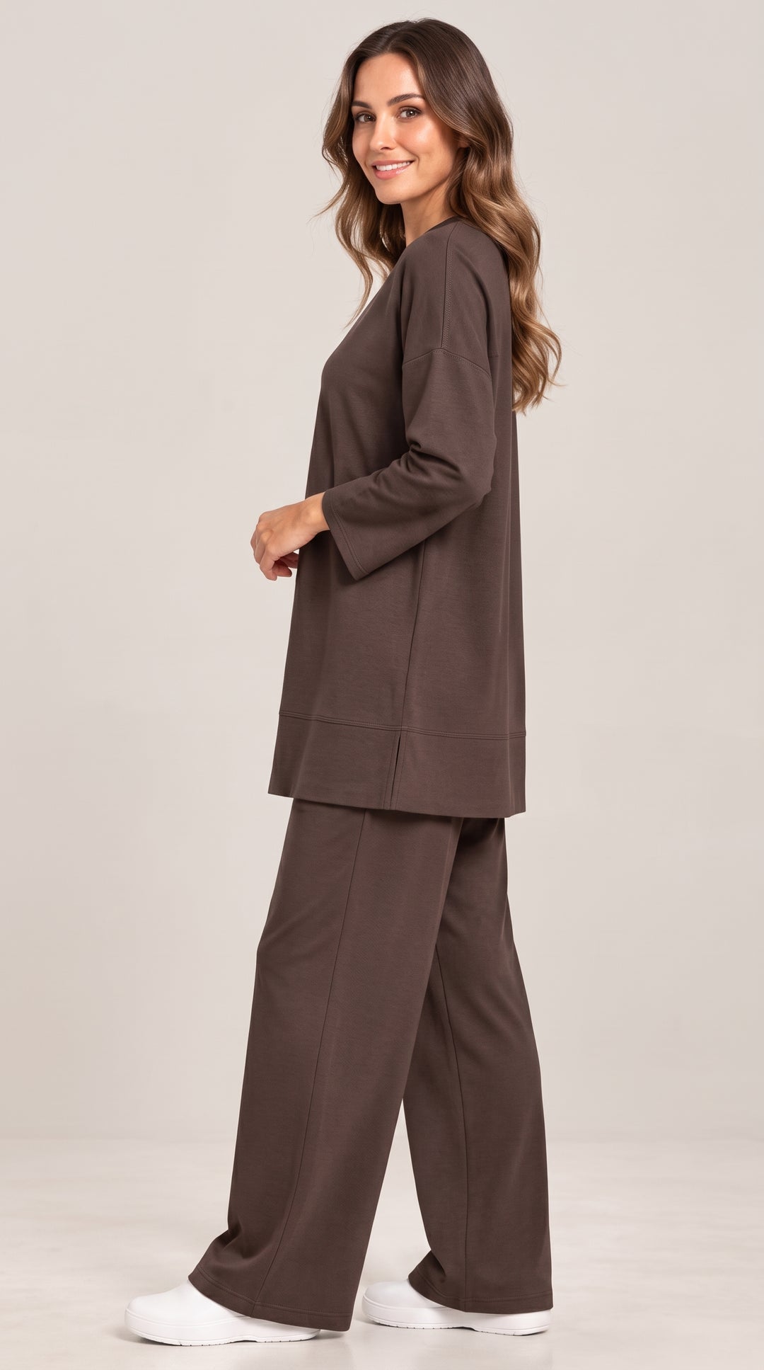 Kado Pantolonlu Takım - Kahverengi