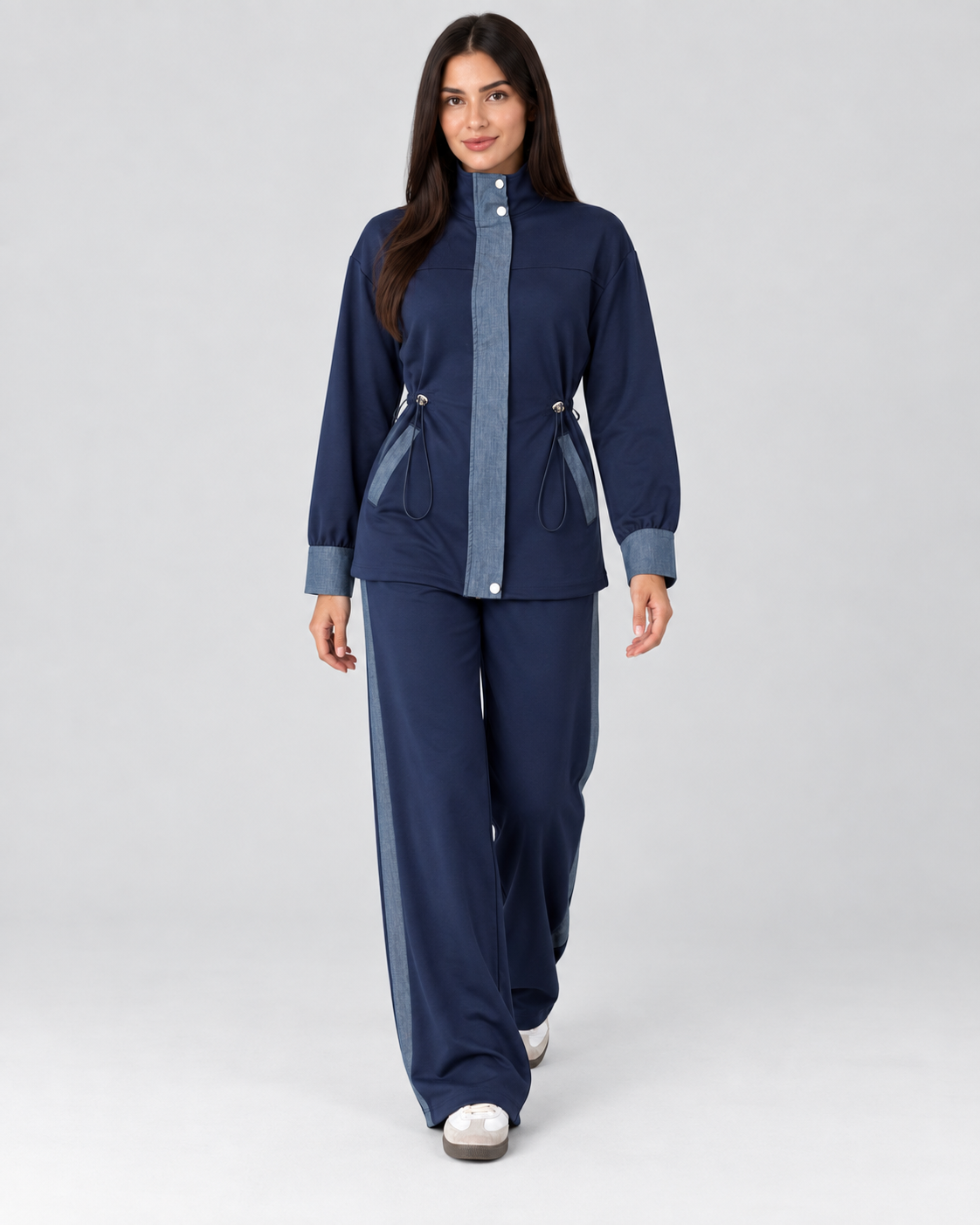 Denim Detaylı Modal Eşofman Takımı - Lacivert - 3. görsel