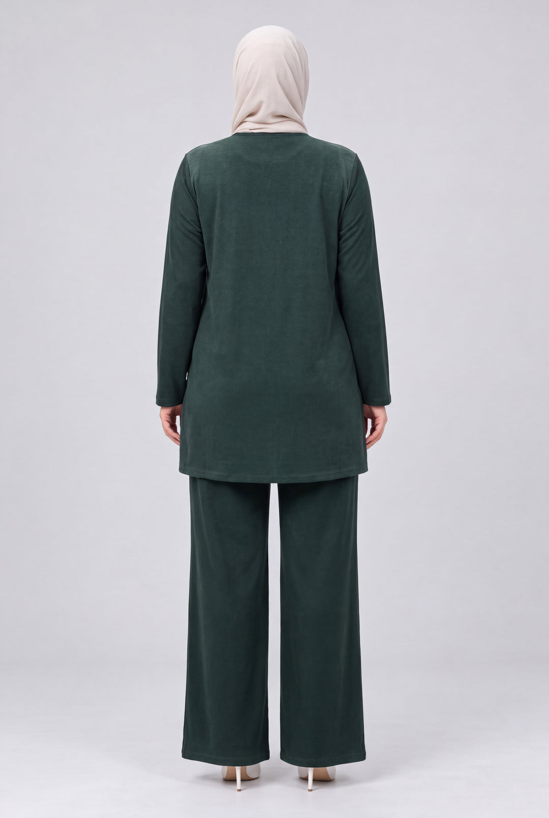 Süet Dokulu Tunik Pantolon Takım - Haki - 3. görsel