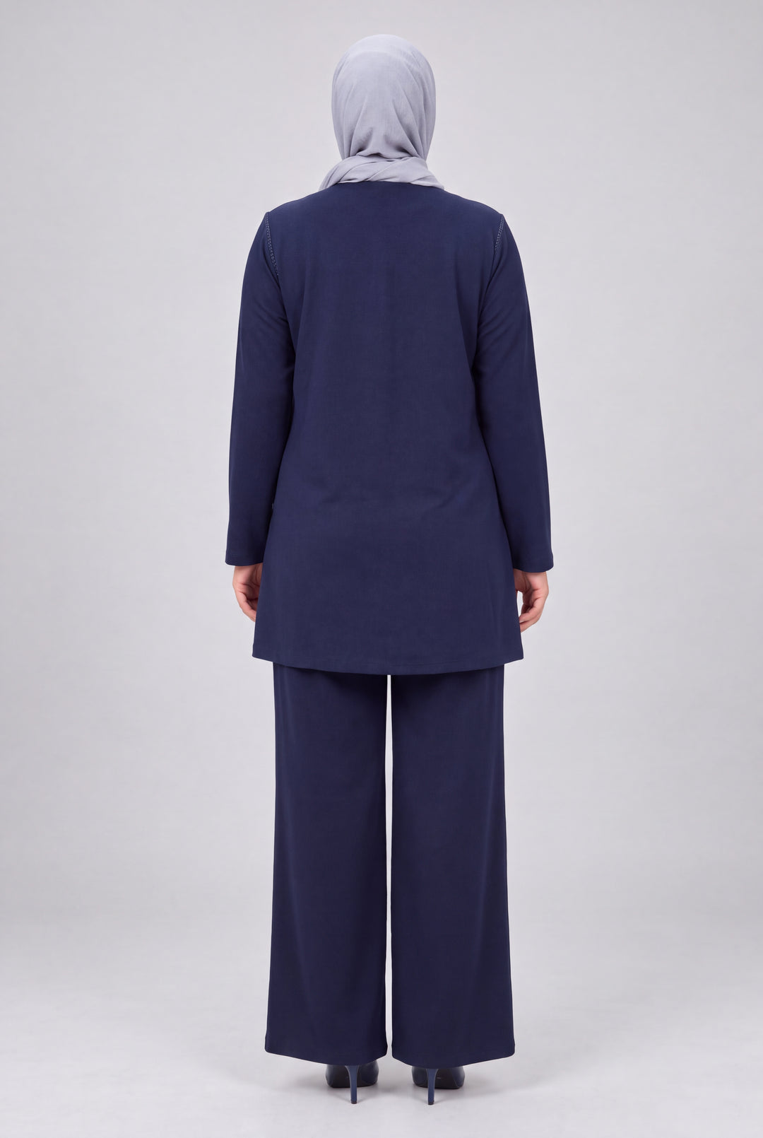 Süet Dokulu Tunik Pantolon Takım - İndigo - 3. görsel