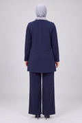 Süet Dokulu Tunik Pantolon Takım - İndigo - 3. görsel