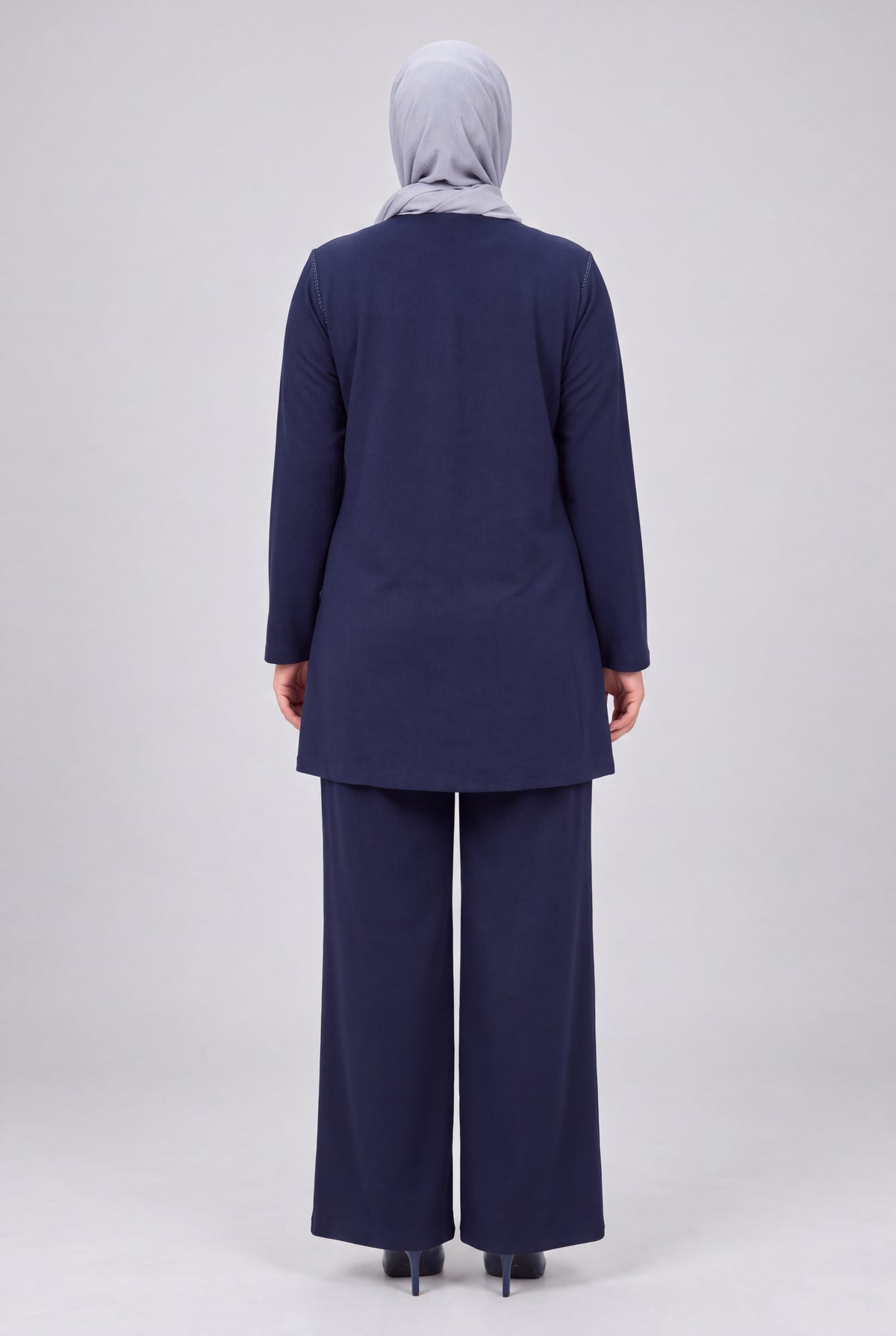 Süet Dokulu Tunik Pantolon Takım - İndigo - 3. görsel