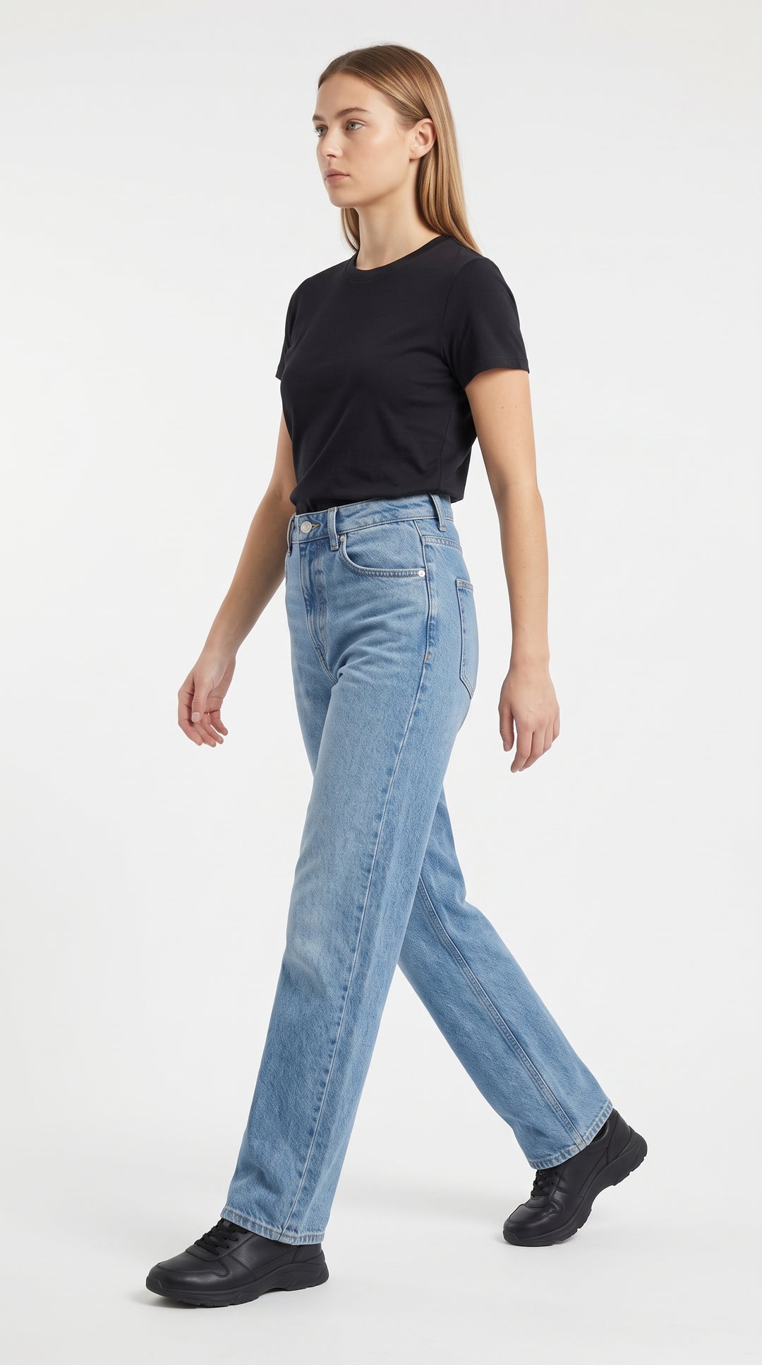 Yüksek Bel Straight Fit Kot Pantolon - 2. görsel