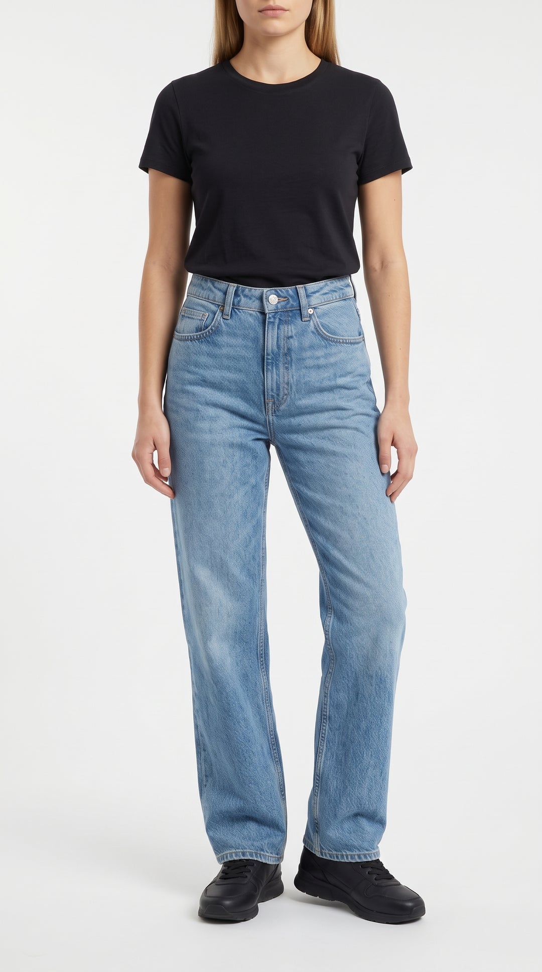 Yüksek Bel Straight Fit Kot Pantolon - 3. görsel