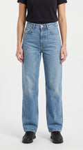 Yüksek Bel Straight Fit Kot Pantolon - 4. görsel