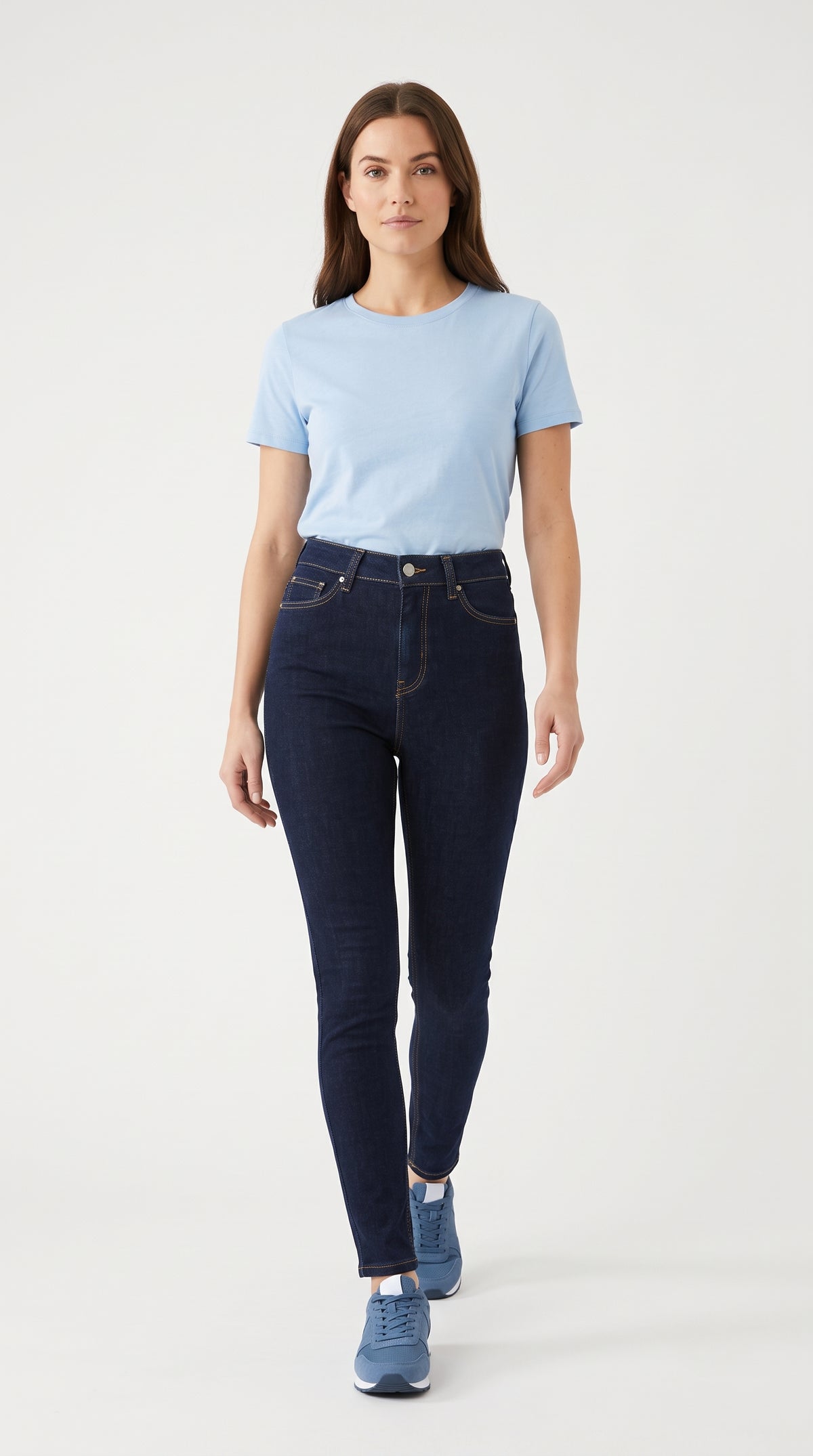 Yüksek Bel Lacivert Skinny Kot Pantolon - 2. görsel