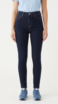 Yüksek Bel Lacivert Skinny Kot Pantolon - 4. görsel
