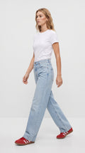 Buz Mavisi Baggy Kot Pantolon - 3. görsel