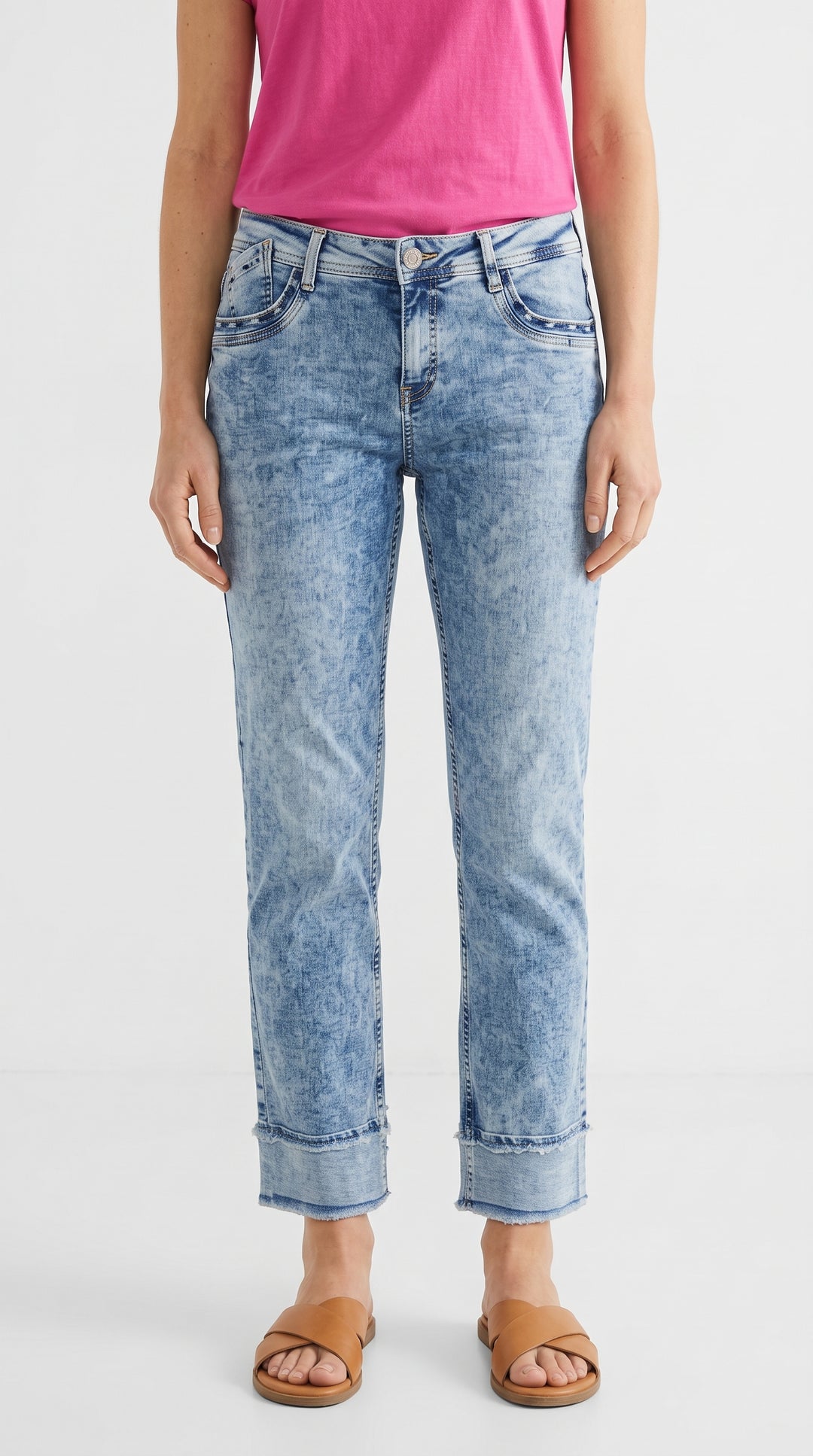 Kar Yıkamalı Duble Paça Straight Kot Pantolon - 4. görsel