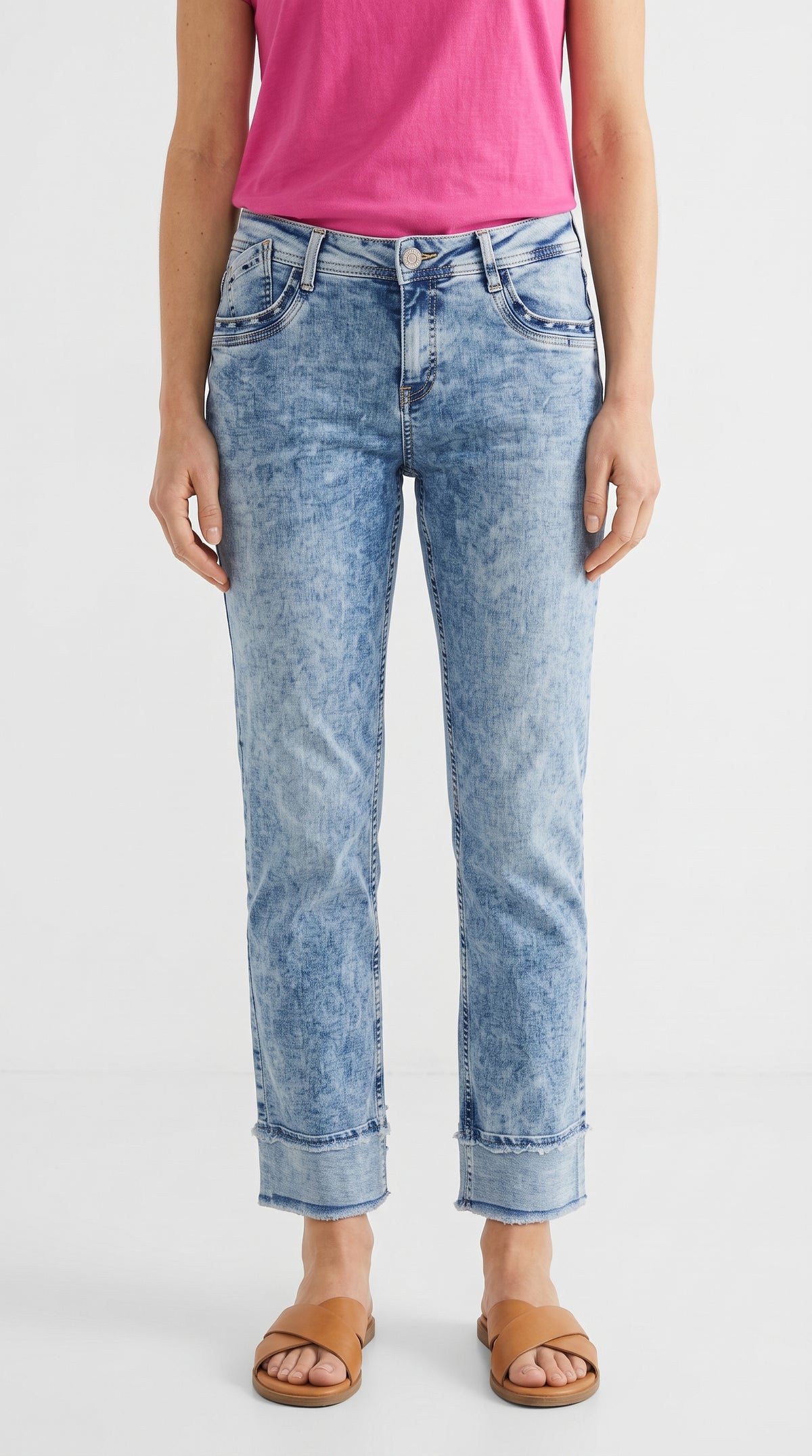 Kar Yıkamalı Duble Paça Straight Kot Pantolon - 4. görsel