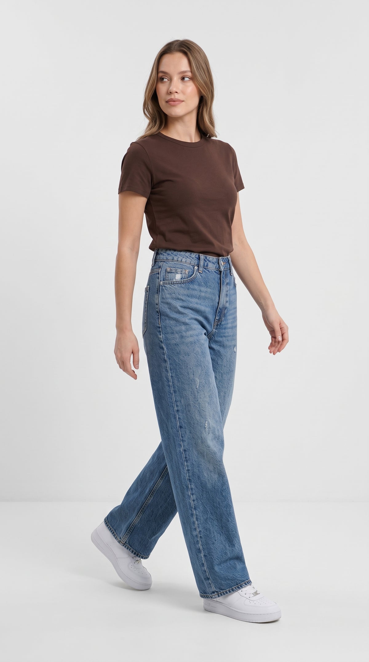 Koyu Mavi Bol Kesim Wide Leg Kot Pantolon - 2. görsel