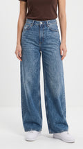 Koyu Mavi Bol Kesim Wide Leg Kot Pantolon - 4. görsel
