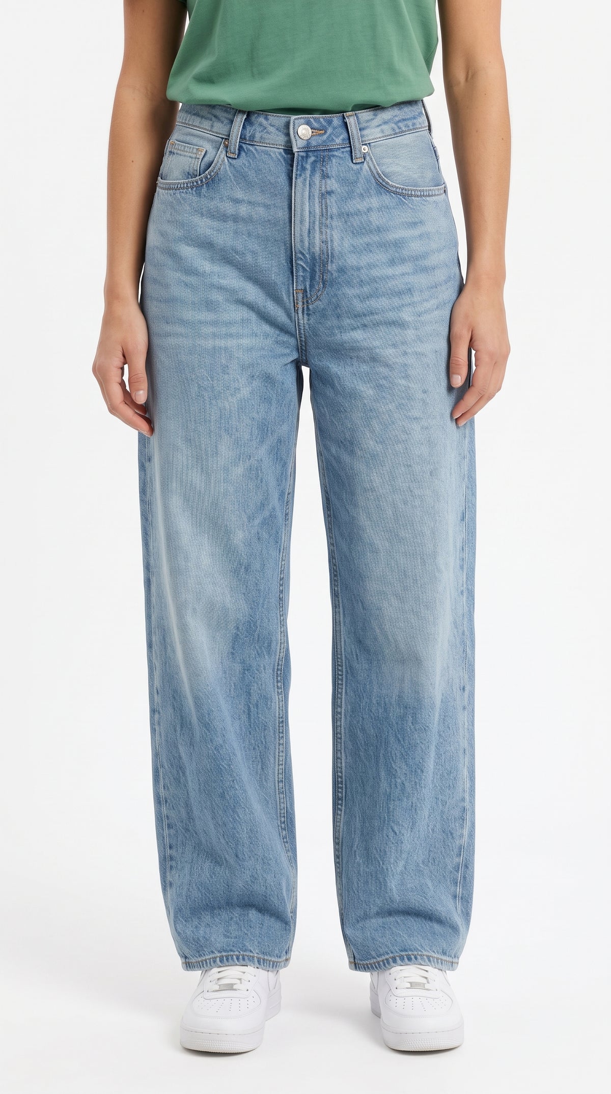 Yüksek Bel Baggy Kot Pantolon - 4. görsel