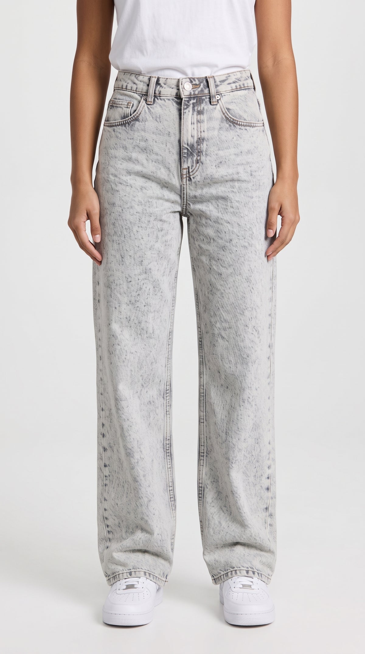 Kar Yıkamalı Gri Straight Kot Pantolon - 4. görsel