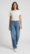 Klasik Mavi Loose Fit Kot Pantolon