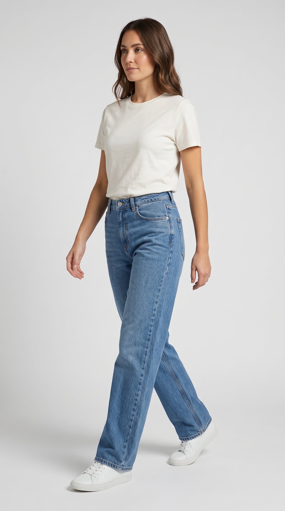 Klasik Mavi Loose Fit Kot Pantolon - 3. görsel