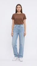 Yüksek Bel Uzun Paça Wide Leg Kot Pantolon - 2. görsel