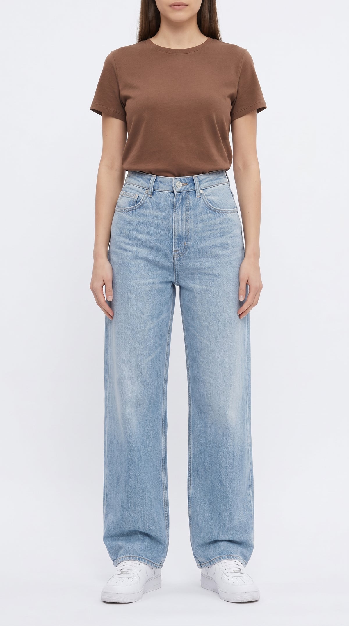 Yüksek Bel Uzun Paça Wide Leg Kot Pantolon - 4. görsel
