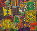 Yama görünümlü patchwork desenli düz kesim uzun yazlık kadın elbise - 12. görsel