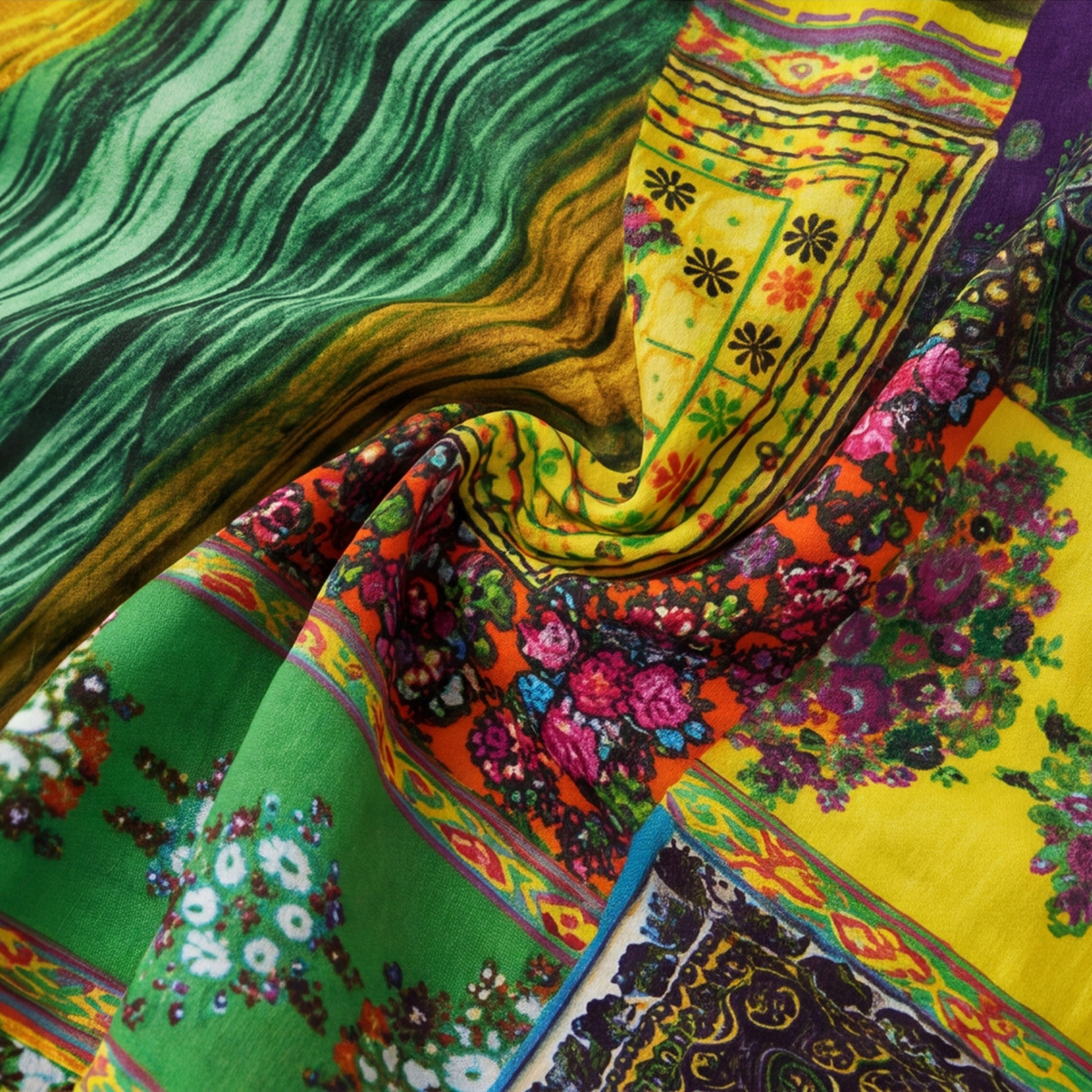Bohem patchwork desenli ip askılı kadın elbise - 4. görsel
