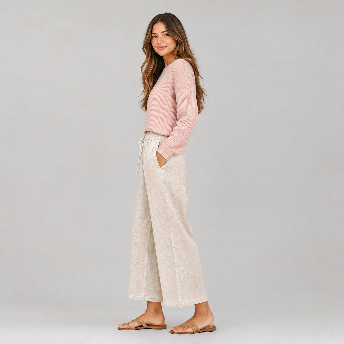 CEPLİ KETEN PANTOLON